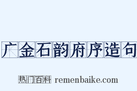 广金石韵府序造句是什么意思的图片